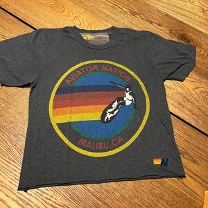 Extra small, dark, gray aviator nation, T-shirt